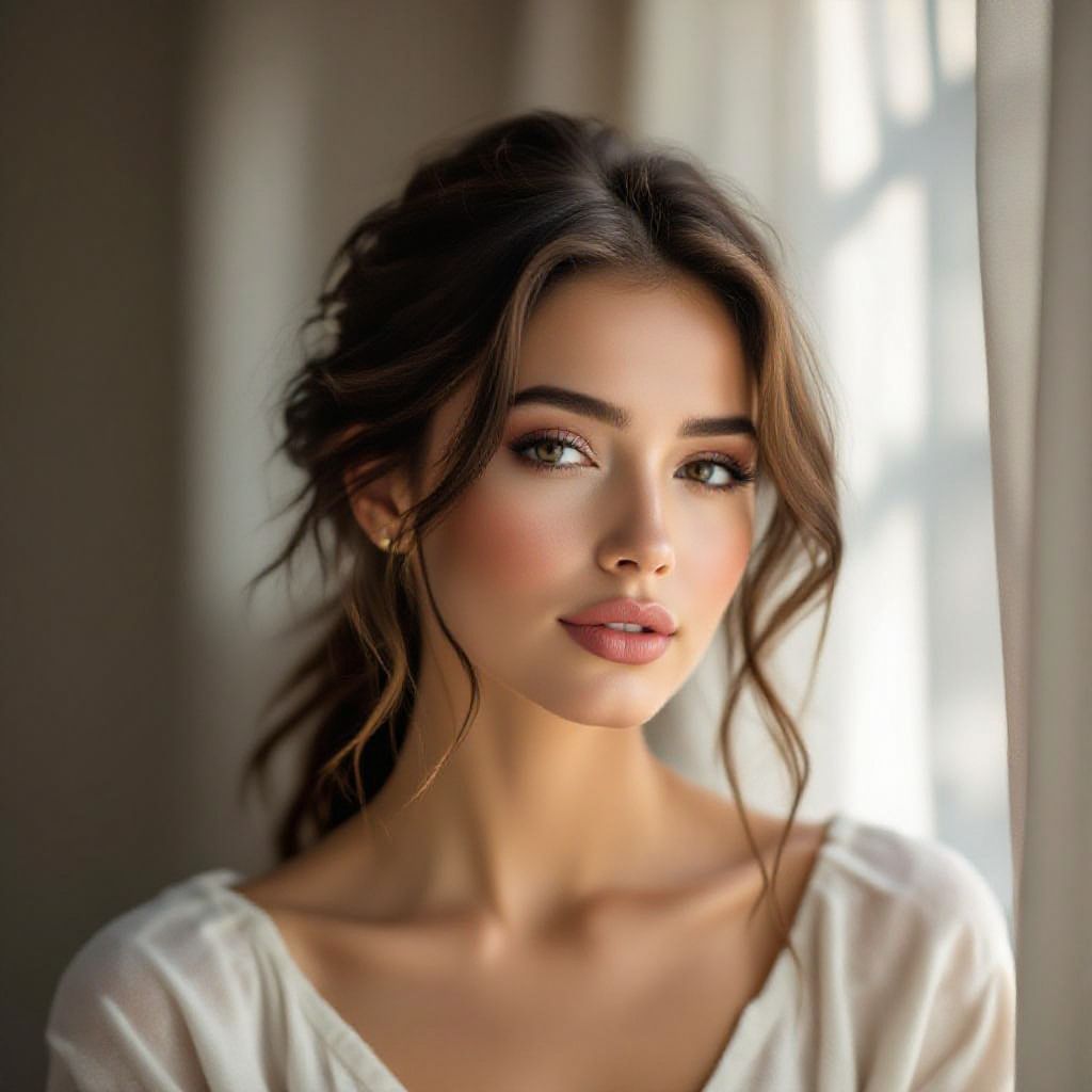 A beautiful artistic portrait with soft lighting and creative composition